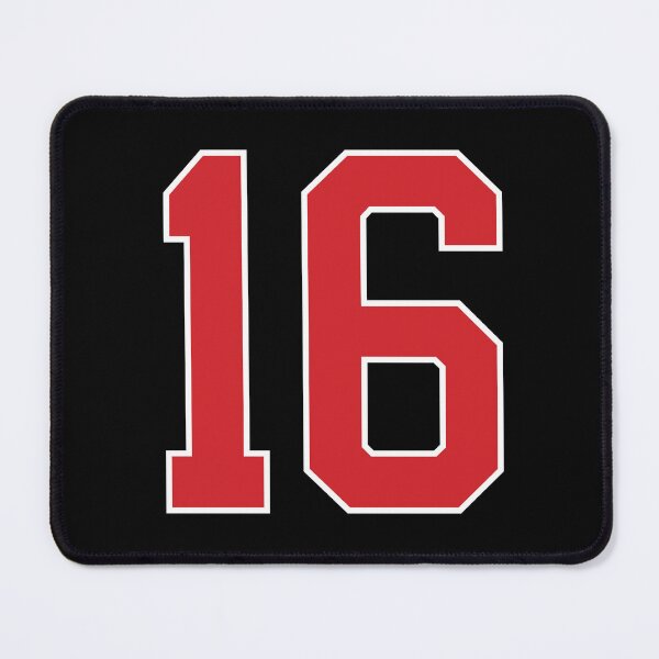 Item preview, Sports Number 16, red black color lucky sport sixteen designed and sold by ArtIsParty.