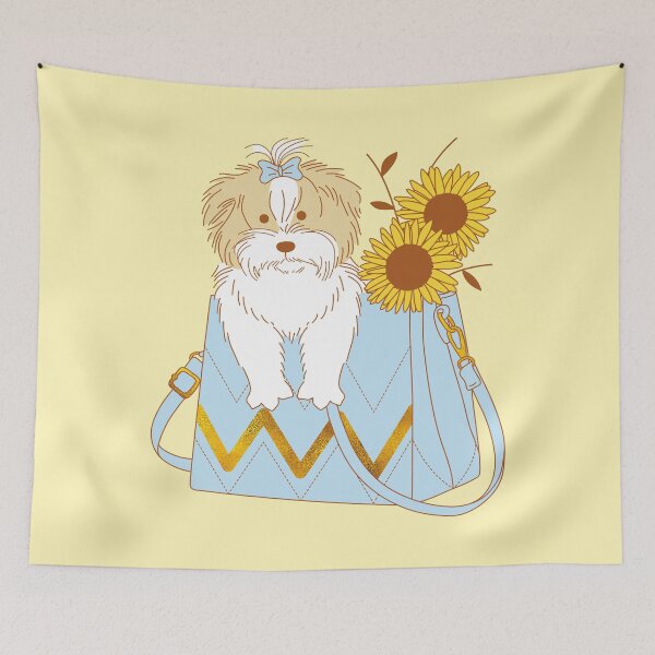 Item preview, Shih Tzu and Sunflowers designed and sold by Wlaurence.