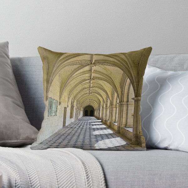 Fontevraud Abbey Colonnade Throw Pillow