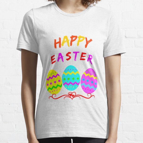 Happy Easter Day T-shirt for Men, Easter Eggs Women V Neck Shirt