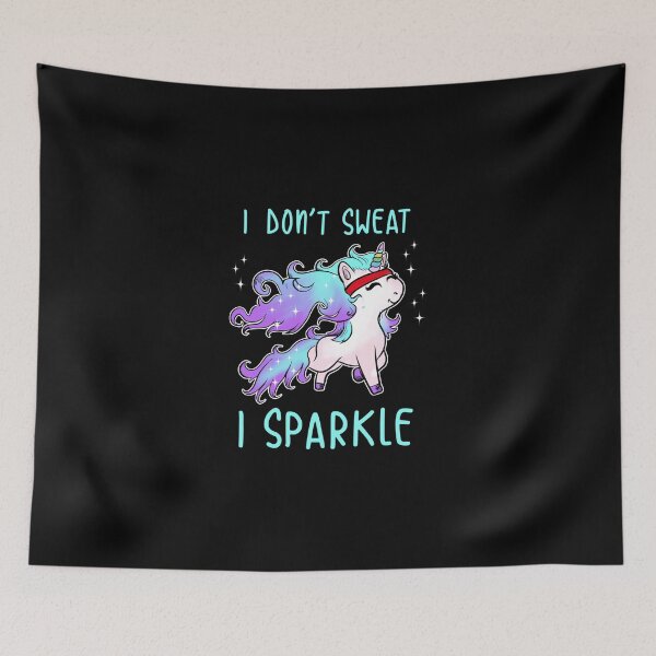 Item preview, I Don't Sweat I Sparkle Unicorn Gym Workout Sticker designed and sold by jacksrome6.