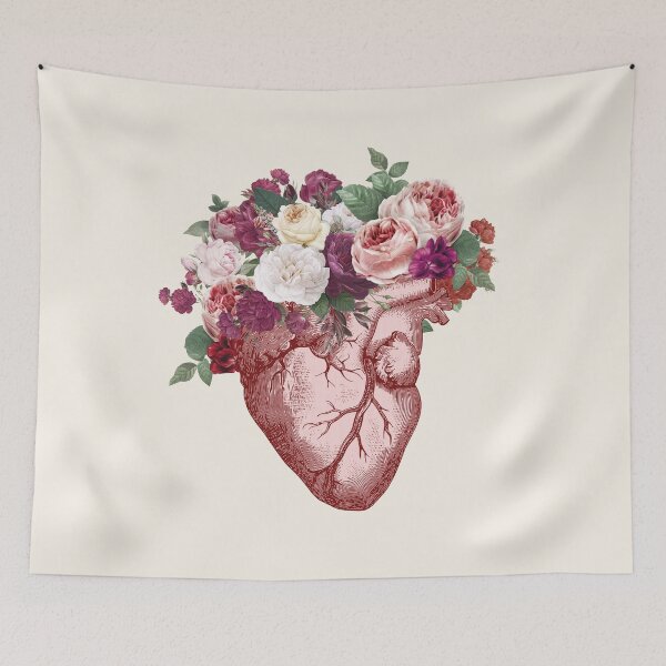 Item preview, Anatomical floral heart designed and sold by CatsAndDots.