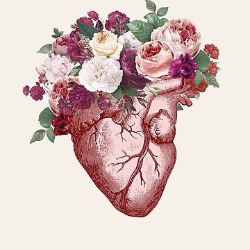 Anatomical floral heart Pin for Sale by CatsAndDots
