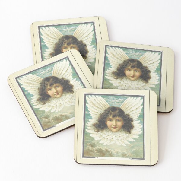 Item preview, pintura de ángel vintage, ángel guardián designed and sold by hui-wen kuo.
