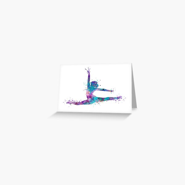 Item preview, Girl Gymnastics Twine Watercolor Silhouette designed and sold by LotusGifts.