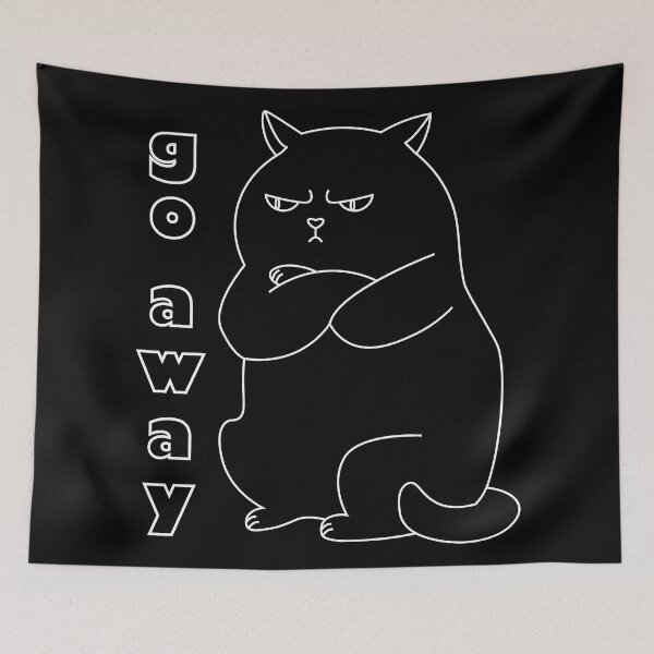 Item preview, Contour chonky cat said go away on black designed and sold by CutieBlue.