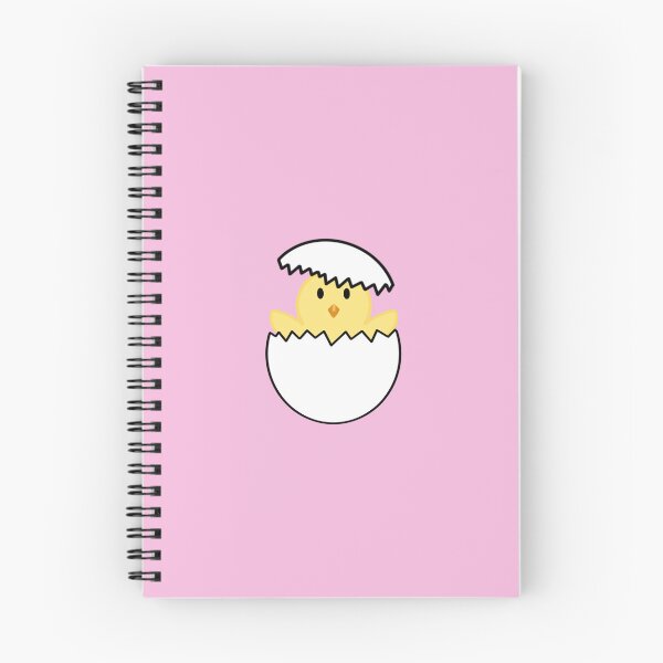 Item preview, Easter chick hatching on pastel pink background designed and sold by KRJ Design.