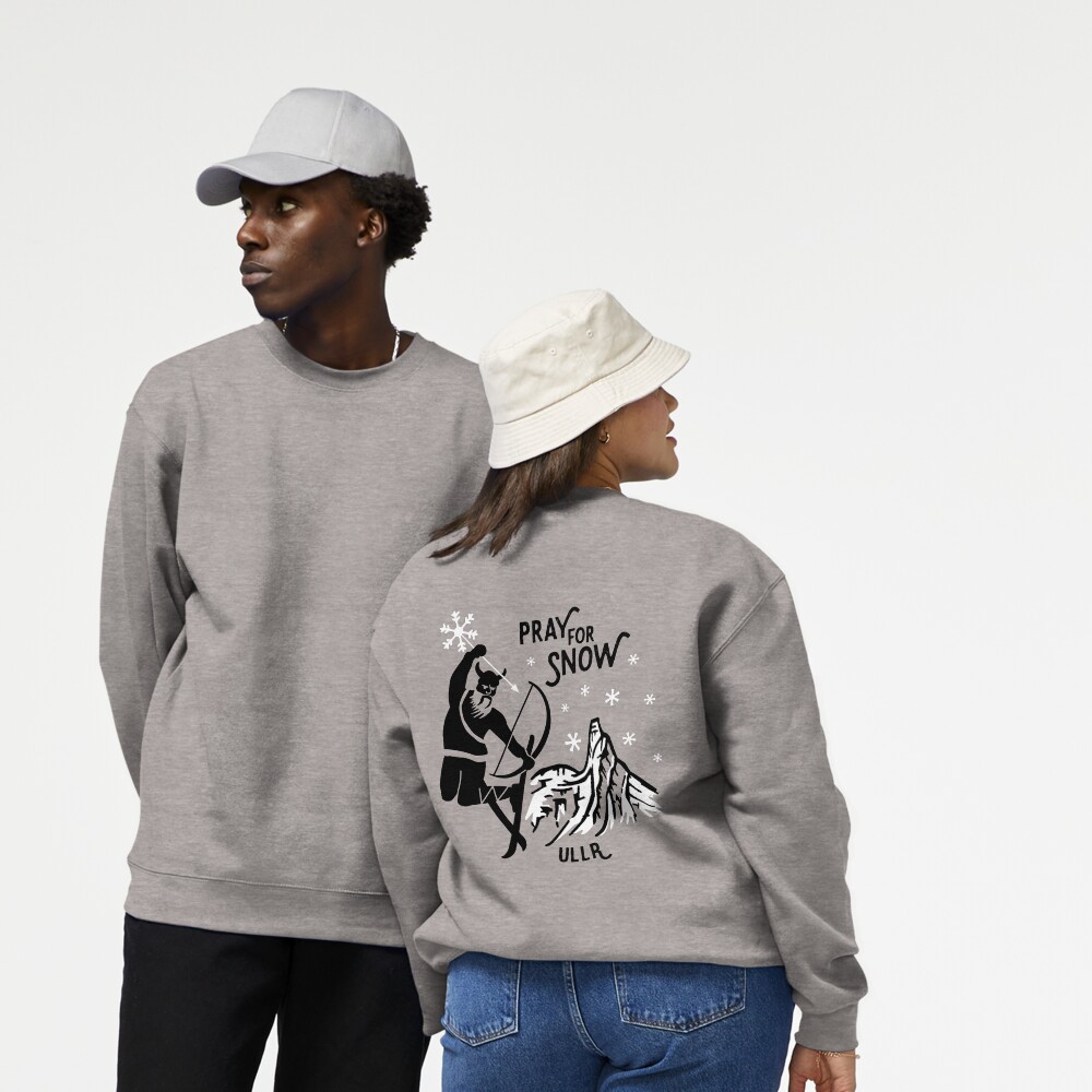Ullr Pray for snow black white Pullover Hoodie by posay Redbubble