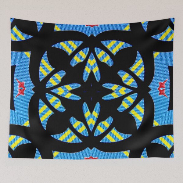 Item preview, GEOMETRIC ABSTRACT MASK PATTERN WITH ARUBAN FLAG COLORS - ARRUBA ONE HAPPY ISLAND 7. designed and sold by Ralek.