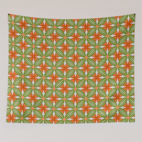 Item preview, Philadelphia Flower Show - Green Flower Art Seamless Pattern designed and sold by Hic21.