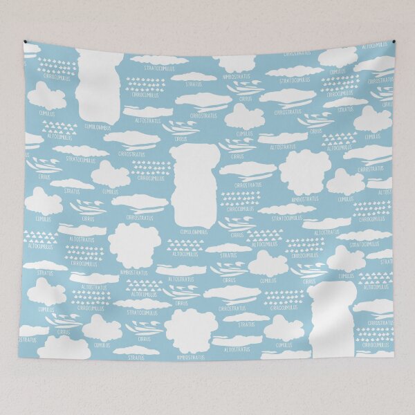 Item preview, Cute Clouds Pattern on Blue Background designed and sold by kapotka.