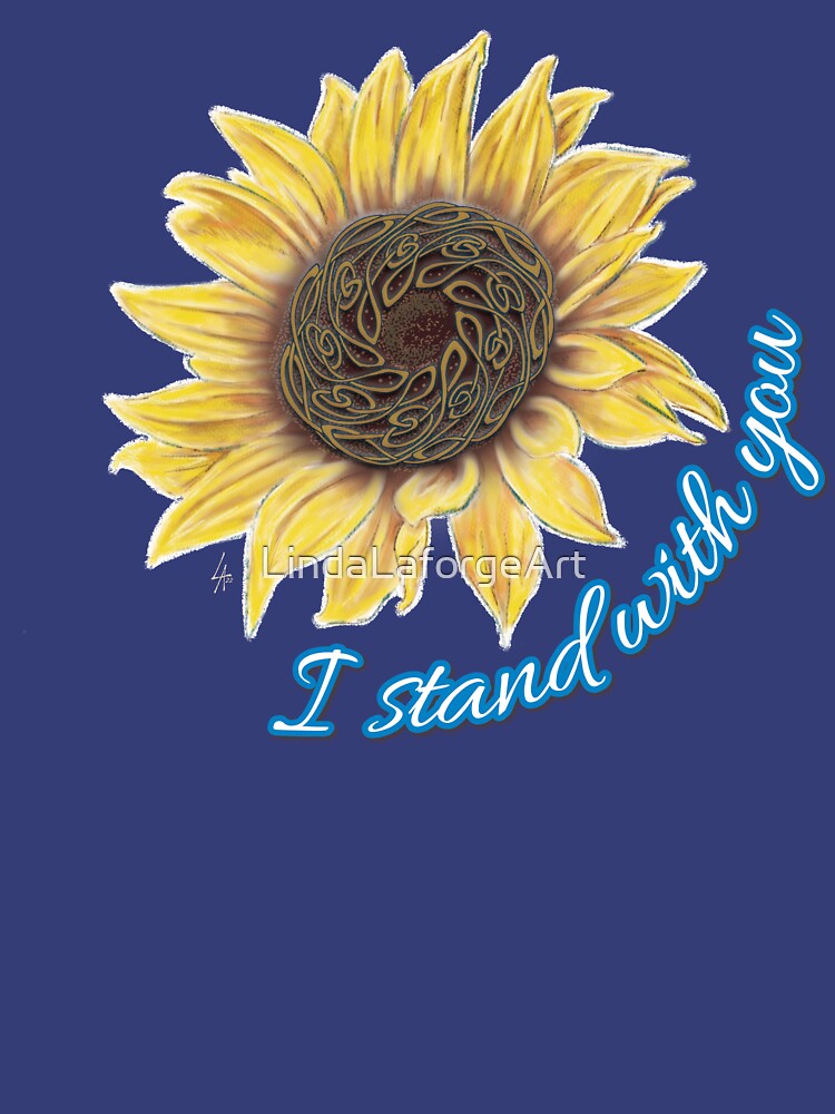 Thumbnail 7 of 7, Classic T-Shirt, I Stand with Ukraine designed and sold by LindaLaforgeArt.