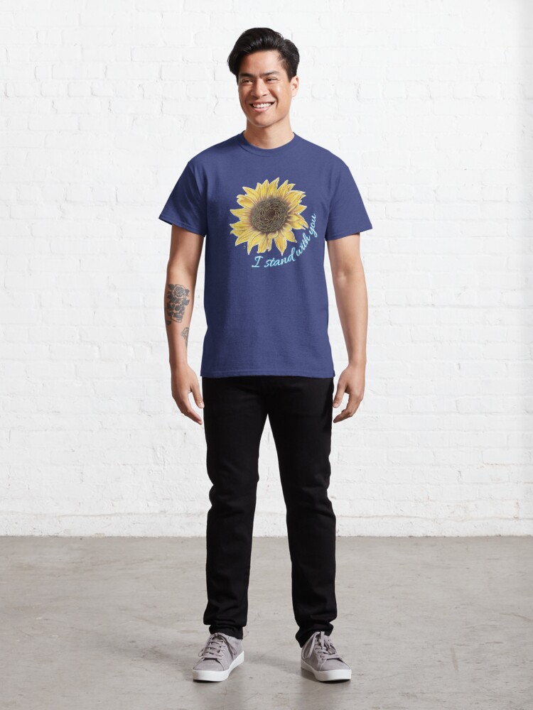Thumbnail 3 of 7, Classic T-Shirt, I Stand with Ukraine designed and sold by LindaLaforgeArt.