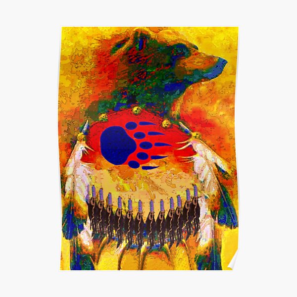 Bear Warrior Native American Art Poster