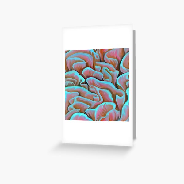 Electric Blue and Dark Pink Coral Greeting Card