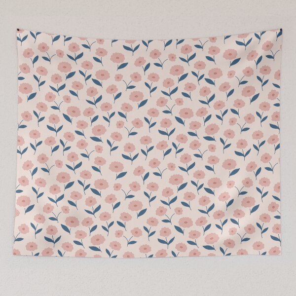 Item preview, Pink fllowers Pattern designed and sold by The Pattern Loop.