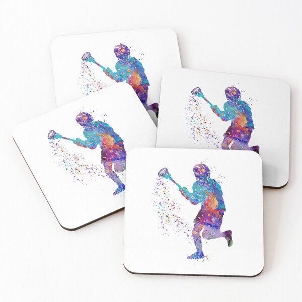 Item preview, Lacrosse Boy Watercolor Silhouette Painting designed and sold by LotusGifts.