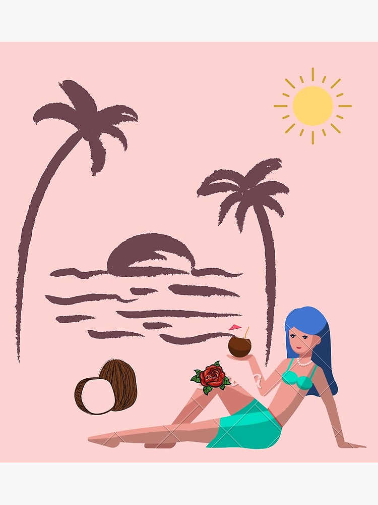"Coconut Girl sticker" Poster for Sale by BGStar Redbubble