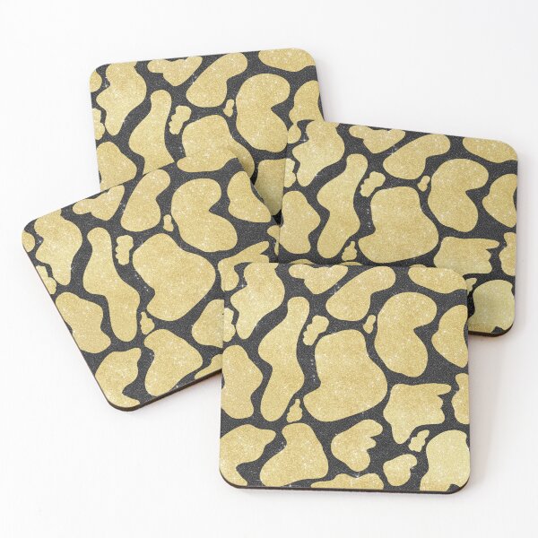 Item preview, Black Gold Large Cow Spots Animal Pattern designed and sold by InovArtS.