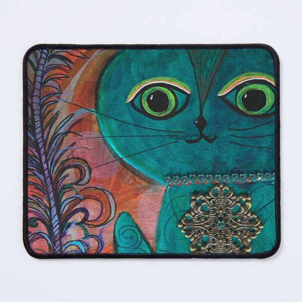 Item preview, BlueMax2 Cat Botanical Mixed Media designed and sold by Mary Egan.