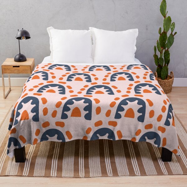 Item preview, Mid Century Modern Rainbows - Orange & Blue designed and sold by PeachyLitchi.