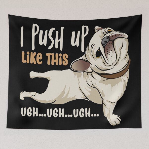 Item preview, Pug Dog Mascot I Push like This Ugh Ugh Ugh designed and sold by Fast Print Solutions.