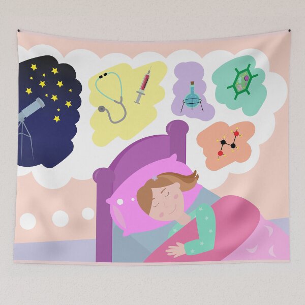 Item preview, International Day of Women and girls in Science with a girl dreaming of her future designed and sold by Martapp.