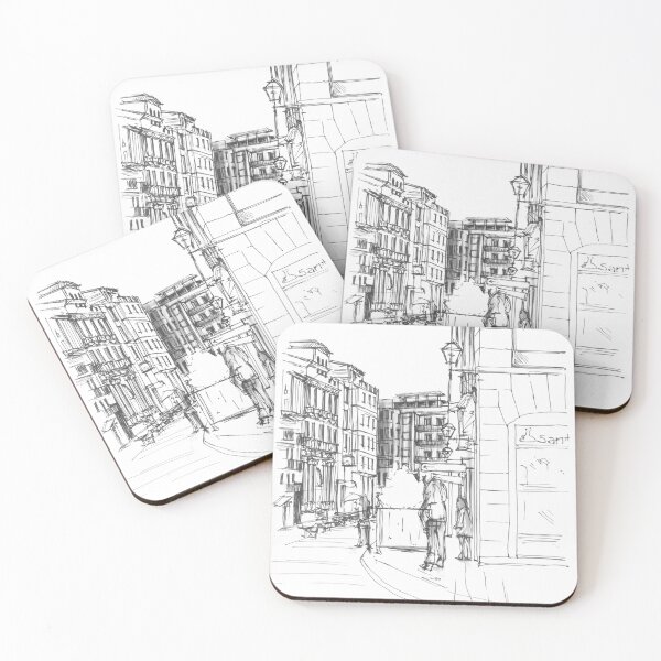 Item preview, Drawing of a Street in Teruel, Spain designed and sold by Emily Posey.