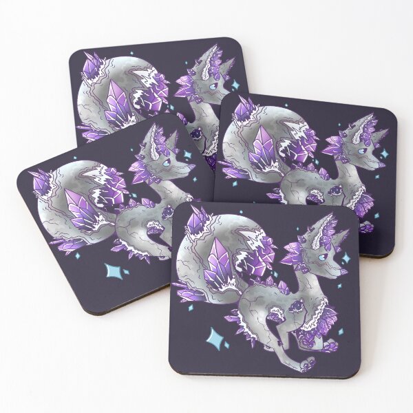 Item preview, Sparkling Elegant Geode Purple Crystal Fox designed and sold by DoodleDragoons.