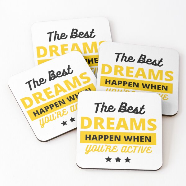 Item preview, The Best Dream Happen When You Are Active - with black and yellow colors designed and sold by sama-stylish.