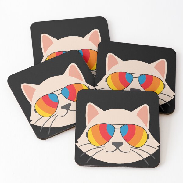 Item preview, Cat face with colored glasses, very stylish, excellent for children or babies who like cats designed and sold by EMIPRINCESS.