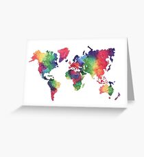 World Map Greeting Card