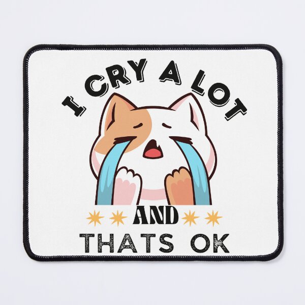 Item preview, i cry a lot and thats ok - with cat and black and yellow colors designed and sold by sama-stylish.