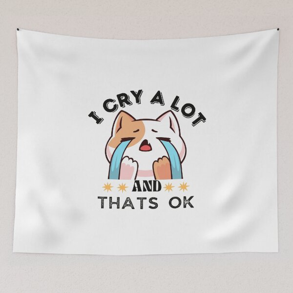 Item preview, i cry a lot and thats ok - with cat and black and yellow colors designed and sold by sama-stylish.