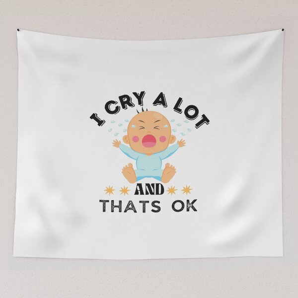 Item preview, i cry a lot and thats ok - with baby and black and yellow colors designed and sold by sama-stylish.