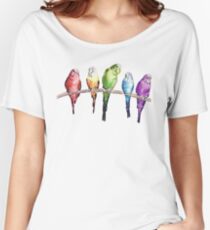 Rainbow budgie birds Women's Relaxed Fit T-Shirt