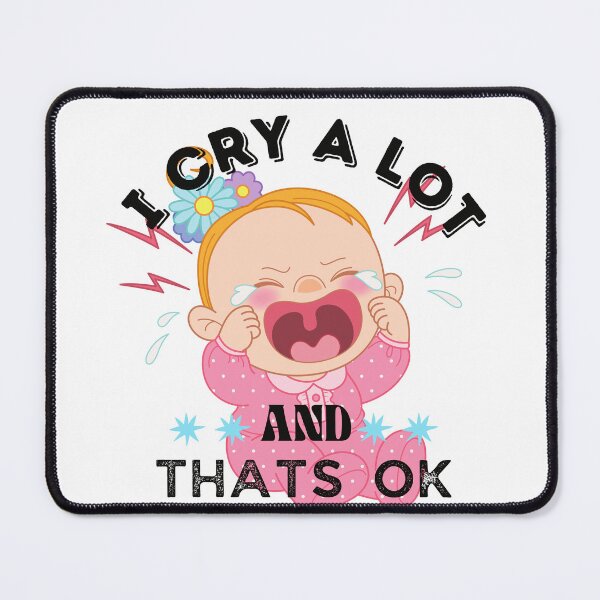 Item preview, i cry a lot and thats ok - with baby girl and black and pink colors designed and sold by sama-stylish.