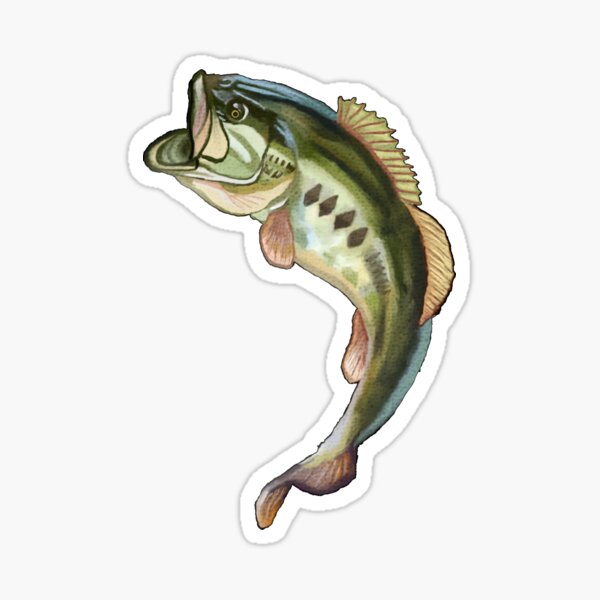 PARITA Stickers Glitter Bass Fish Largemouth Cartoon Waterproof