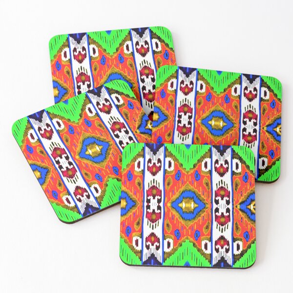 Aperçu de l'œuvre Ouzbek Ikat dessins colorés Motifs ikat, Dessins ouzbek Ikat créée et vendue par LeFabriqueOuz.
