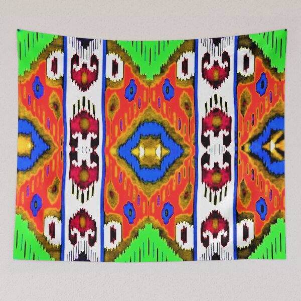 Item preview, Uzbek Ikat colorful designs ikat patterns, Uzbek Ikat designs designed and sold by LeFabriqueOuz.