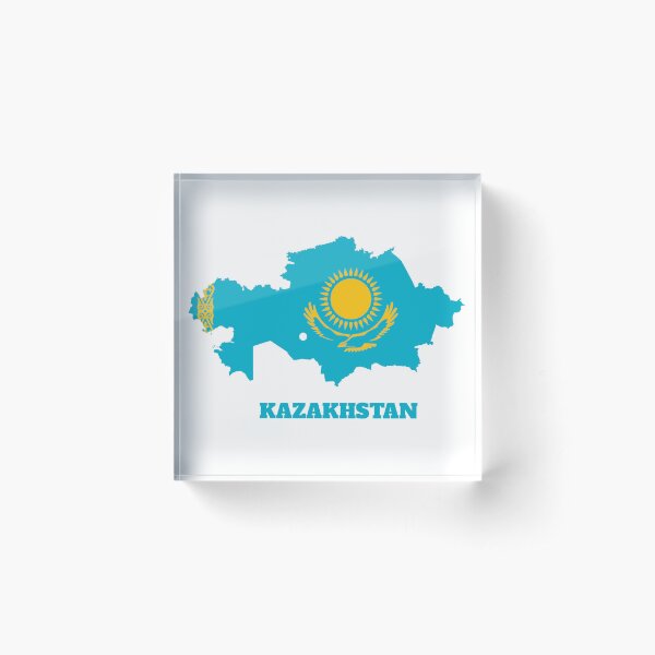 Aperçu de l'œuvre Conception de carte de drapeau du Kazakhstan créée et vendue par BasbiArt.
