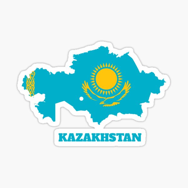 Aperçu de l'œuvre Conception de carte de drapeau du Kazakhstan créée et vendue par BasbiArt.