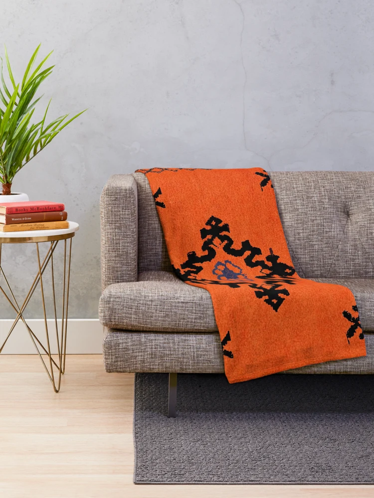 Thumbnail 2 of 6, Throw Blanket, Moroccan Traditional Rug Style -Berber-Rug-Style designed and sold by RabiaDesigns.