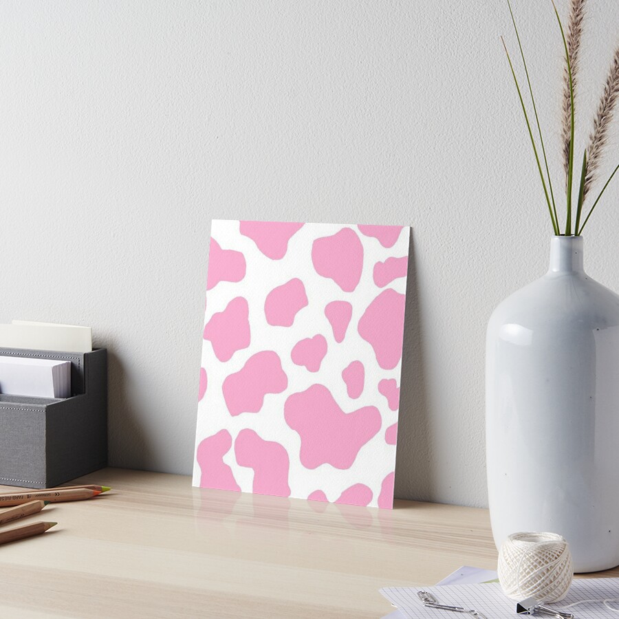 Pink Cow Print Aesthetic Illustration Art Board Print By Grr23