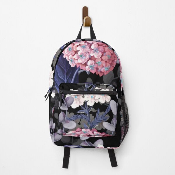 Item preview, Digital Hydrangeas Cotton Flowers Floral Pattern on Black Background designed and sold by WearWolfDesigns.