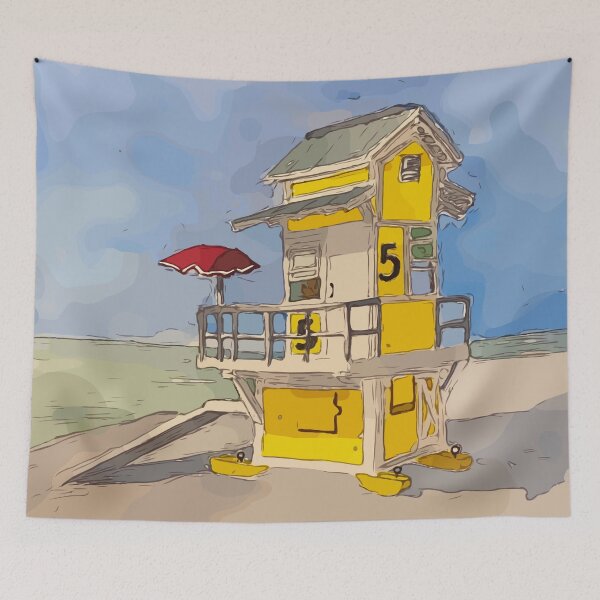 Item preview, Cute lifeguard tower in Clearwater Beach Florida - WelshDesigns designed and sold by welshdesigns.