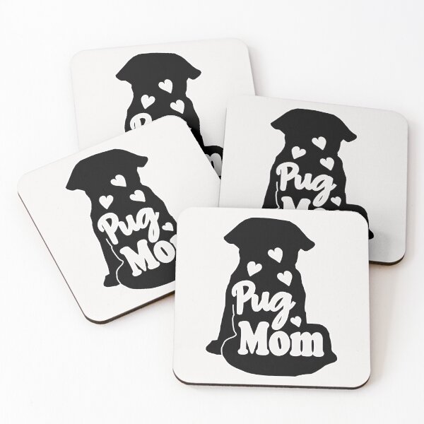 Item preview, Wonderful Pug Mom Silhouette With Hearts designed and sold by Pugstuff.