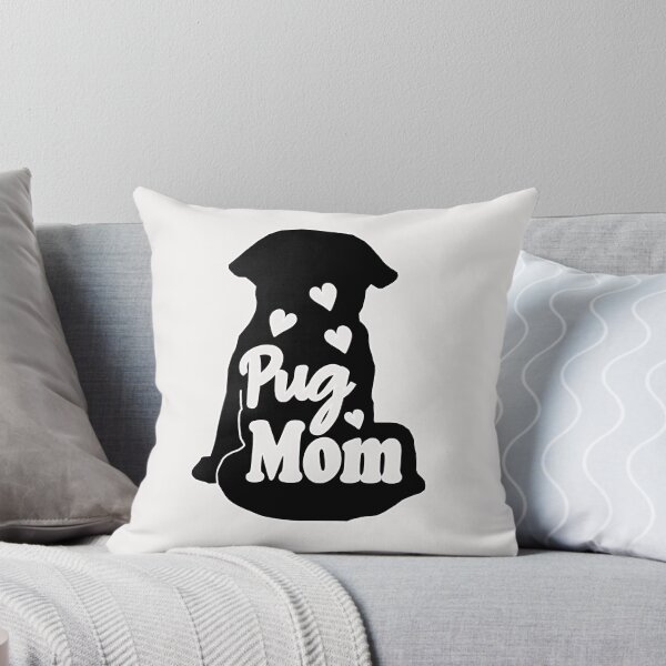 Item preview, Wonderful Pug Mom Silhouette With Hearts designed and sold by Pugstuff.