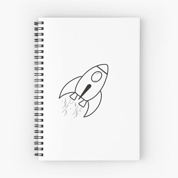 Item preview, rocket ship black and white designed and sold by ddoodler.