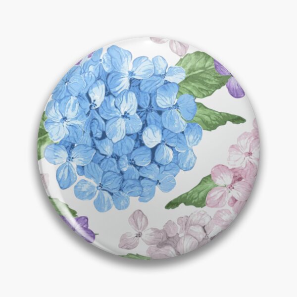 Item preview, Hydrangea Pink Blue Purple Flowers Petals and Leaves in Watercolor designed and sold by WearWolfDesigns.